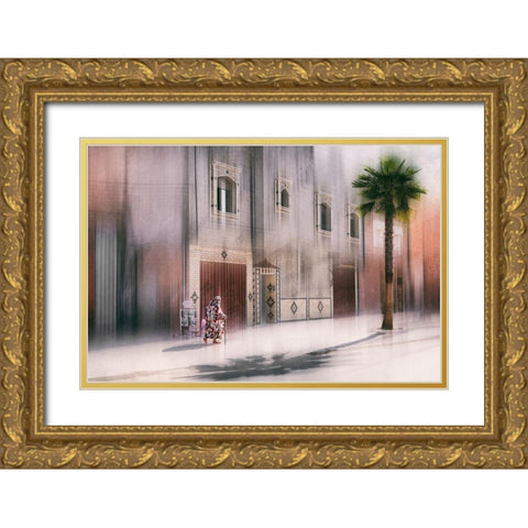 Resident Of The Desert Village Gold Ornate Wood Framed Art Print with Double Matting by Schleicher-Schwarz, Roswitha