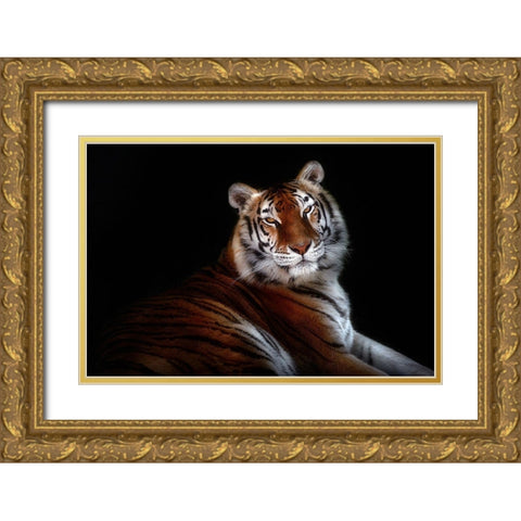 Serenity Gold Ornate Wood Framed Art Print with Double Matting by Pascual Buye, Santiago