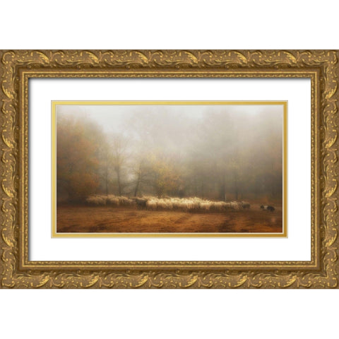 Foggy Memory From The Past Gold Ornate Wood Framed Art Print with Double Matting by Dingemans, Saskia