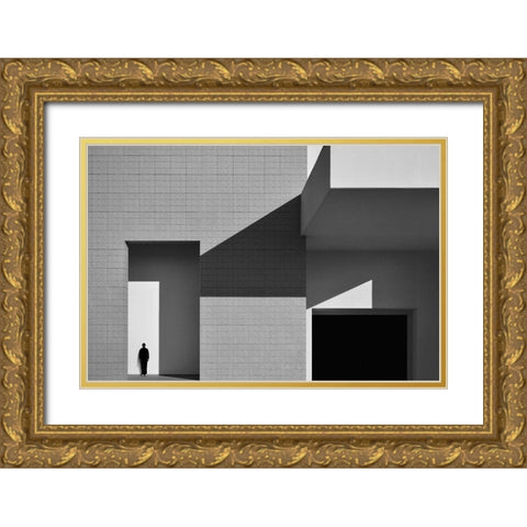 Fan Ho Effect Gold Ornate Wood Framed Art Print with Double Matting by Joseph, Florentinus