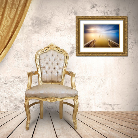 La Escalera Gold Ornate Wood Framed Art Print with Double Matting by Antonio Trivino, Jose