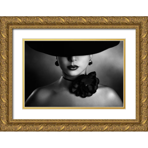 Enigma Gold Ornate Wood Framed Art Print with Double Matting by Tambe, Peppe