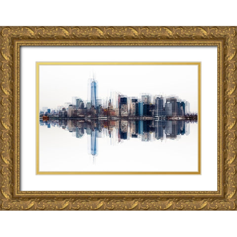 Nyc Gold Ornate Wood Framed Art Print with Double Matting by Pfeiffer, Peter
