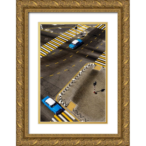 Havana Blue Gold Ornate Wood Framed Art Print with Double Matting by Bauer, Andreas