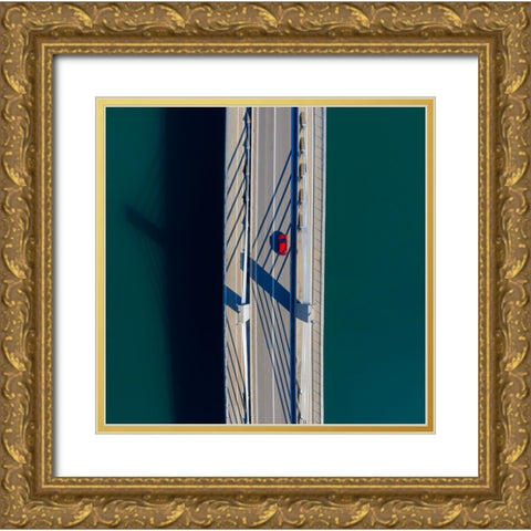 Bridge Gold Ornate Wood Framed Art Print with Double Matting by Kravanja, Jure