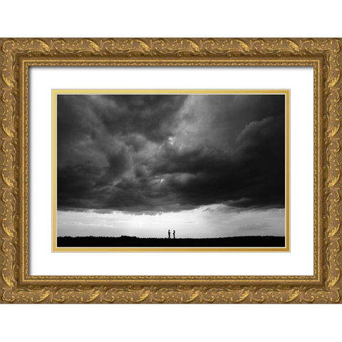 Talk Under The Sky Gold Ornate Wood Framed Art Print with Double Matting by Ascic, Simun