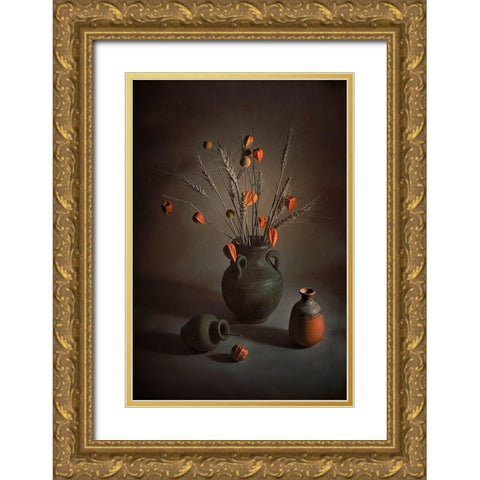 Orange Delight Gold Ornate Wood Framed Art Print with Double Matting by Jacobs, Lydia