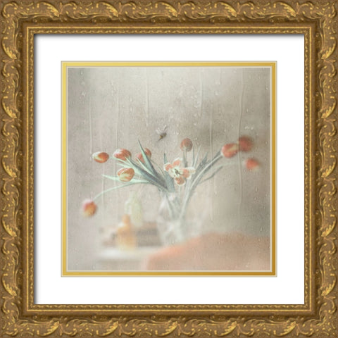 Unexpected Rain Gold Ornate Wood Framed Art Print with Double Matting by Devos, Delphine