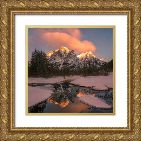 Epic Sunrise Gold Ornate Wood Framed Art Print with Double Matting by Xu, Leah