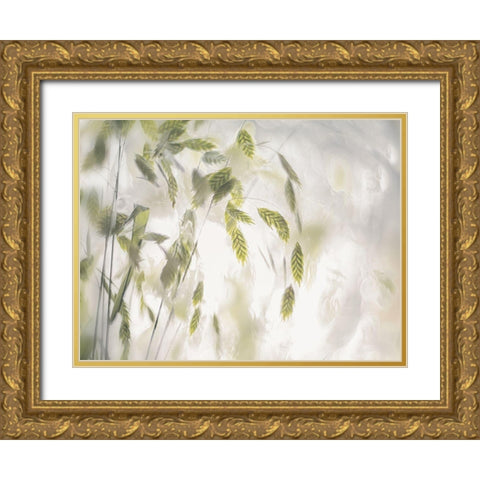 Grass Blades Gold Ornate Wood Framed Art Print with Double Matting by Talen, Nel
