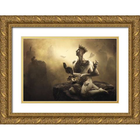 The Waste Land Gold Ornate Wood Framed Art Print with Double Matting by Kiciak, Christophe