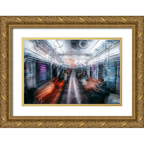 The Passengers Gold Ornate Wood Framed Art Print with Double Matting by Chiriaco, Carmine