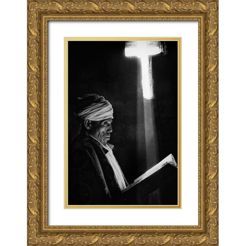The Holy Book Gold Ornate Wood Framed Art Print with Double Matting by Cavalli, Giovanni