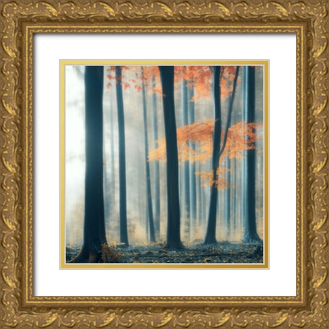 A Comme Amour Gold Ornate Wood Framed Art Print with Double Matting by Z, Bingo