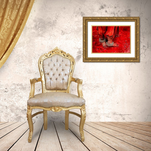Festive Feet Gold Ornate Wood Framed Art Print with Double Matting by Oberai, Jassi