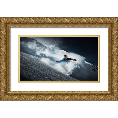 No Holding Back With Ralph Maho Gold Ornate Wood Framed Art Print with Double Matting by Verbiest, Eric