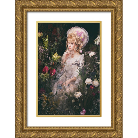 Weddingdoll Gold Ornate Wood Framed Art Print with Double Matting by Kiyota, Daisuke