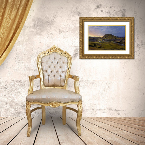 Iceland Highlands Gold Ornate Wood Framed Art Print with Double Matting by Olsson, Ronny