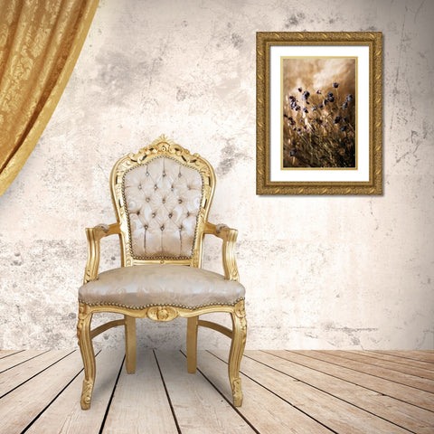 To Be Free In Light Gold Ornate Wood Framed Art Print with Double Matting by Devos, Delphine