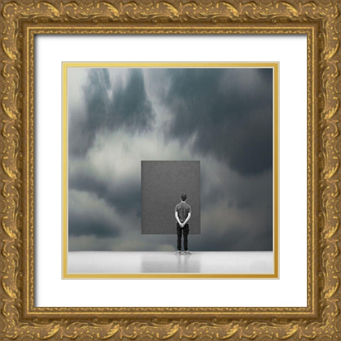 Museum Visitor Gold Ornate Wood Framed Art Print with Double Matting by Schuster, Inge