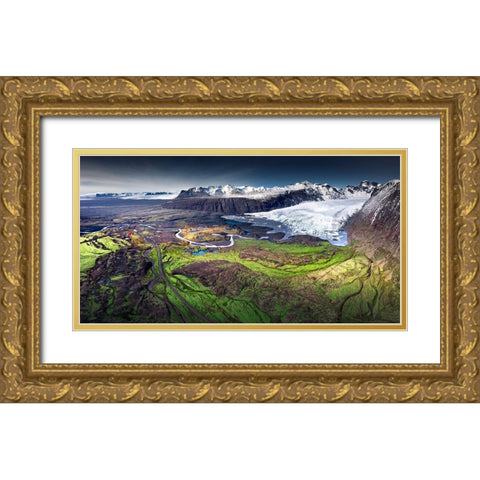 Skaftafell Gold Ornate Wood Framed Art Print with Double Matting by Nienartowicz, Karol