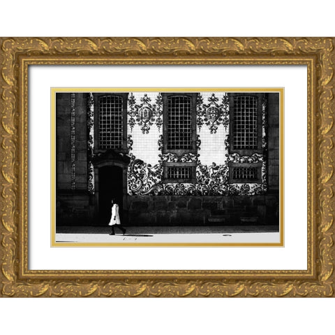 On Circles Gold Ornate Wood Framed Art Print with Double Matting by Abrantes, Paulo