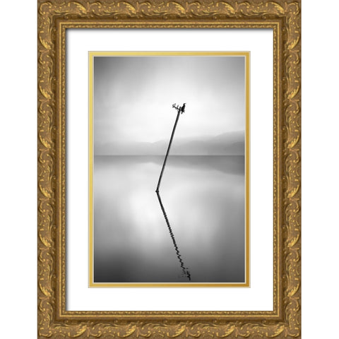 Waiting For The Sun Gold Ornate Wood Framed Art Print with Double Matting by Digalakis, George