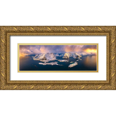 Good Morning-Lofoten Gold Ornate Wood Framed Art Print with Double Matting by Xu, Mei