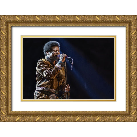 Charles Bradley On Stage Gold Ornate Wood Framed Art Print with Double Matting by Domont, Jois