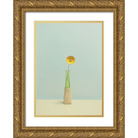 Flower Gold Ornate Wood Framed Art Print with Double Matting by Radecki, Lech