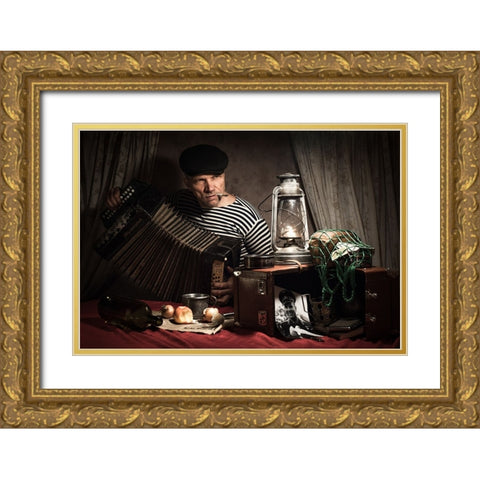 12.04.1961 Gold Ornate Wood Framed Art Print with Double Matting by Cherkasov, Viktor