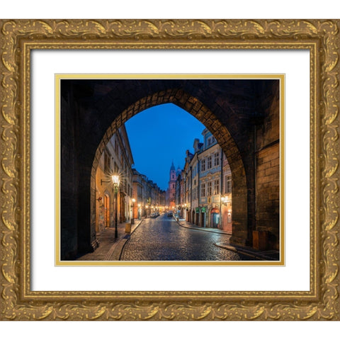 Classic Prague Gold Ornate Wood Framed Art Print with Double Matting by Melnychenko, Sergiy