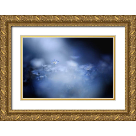 Gentle Light Gold Ornate Wood Framed Art Print with Double Matting by Suzuki, Takashi