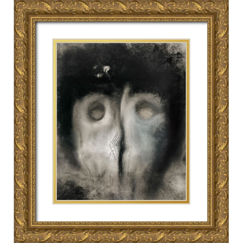 Covid Mask Gold Ornate Wood Framed Art Print with Double Matting by Claes, Gilbert