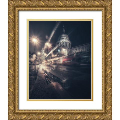 Rush Gold Ornate Wood Framed Art Print with Double Matting by George, David