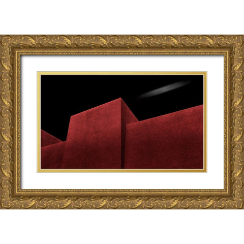 Red Wall Gold Ornate Wood Framed Art Print with Double Matting by Almasri, Muhammad