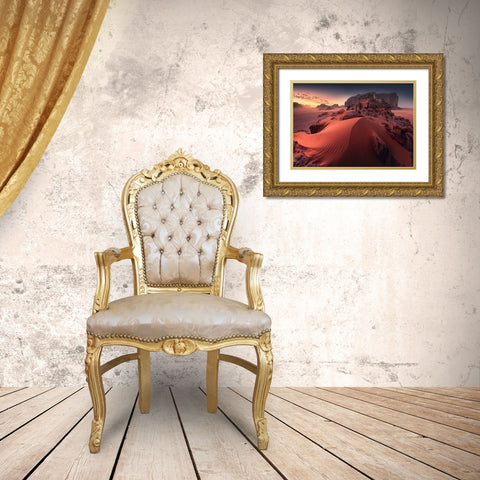 Red Sand Dune Gold Ornate Wood Framed Art Print with Double Matting by Nienartowicz, Karol