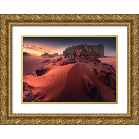 Red Sand Dune Gold Ornate Wood Framed Art Print with Double Matting by Nienartowicz, Karol