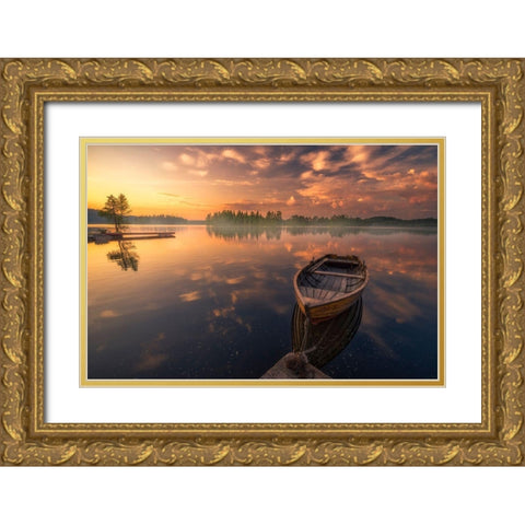 Destinations Gold Ornate Wood Framed Art Print with Double Matting by Henrik Skjelstad, Ole