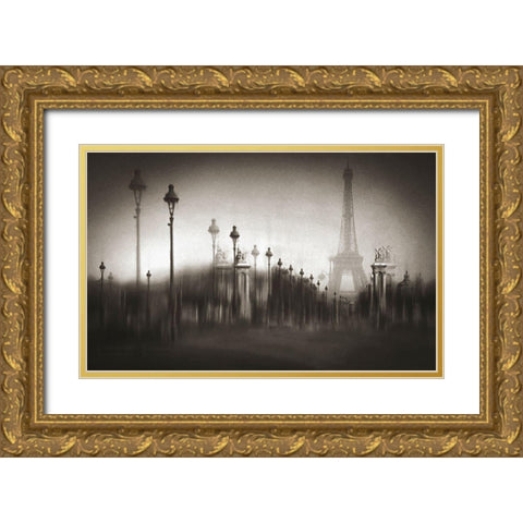 Pont Alexandre Iii Gold Ornate Wood Framed Art Print with Double Matting by W., Orkidea