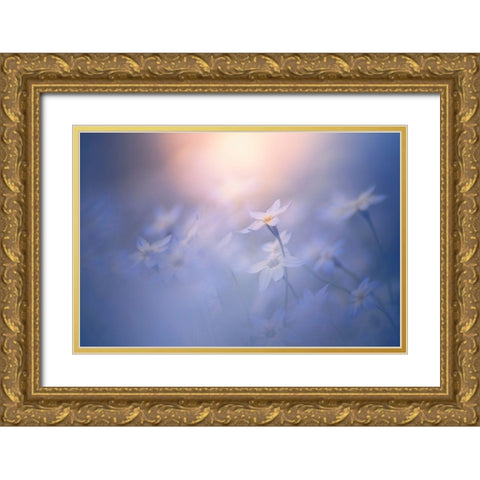 In The Pale Light Gold Ornate Wood Framed Art Print with Double Matting by Suzuki, Takashi