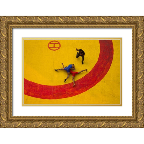 Dangal Gold Ornate Wood Framed Art Print with Double Matting by Mukherjee, Suvajit