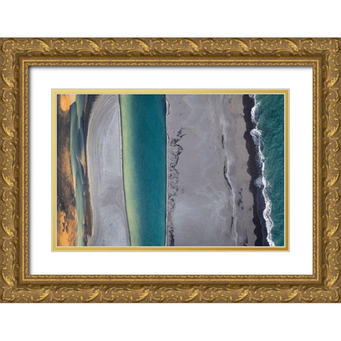 Icelandic Coastline Gold Ornate Wood Framed Art Print with Double Matting by Macua, Gerald