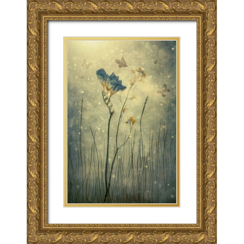 Busy Hour Gold Ornate Wood Framed Art Print with Double Matting by Kiral, Cicek