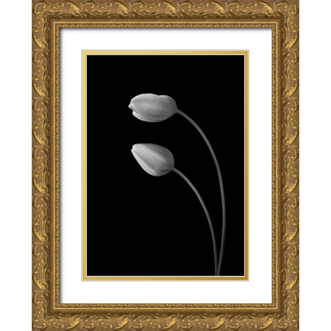 Flowers Love Gold Ornate Wood Framed Art Print with Double Matting by Xu, Tony