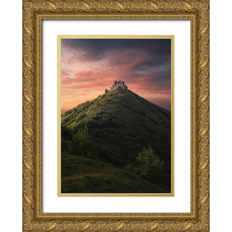 The Castle On The Hill Gold Ornate Wood Framed Art Print with Double Matting by Zappia, Andrea