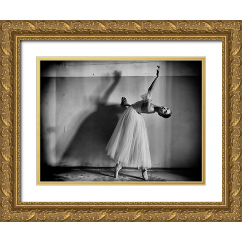 A Girl With A Necklace Gold Ornate Wood Framed Art Print with Double Matting by Kapsha, Eduards