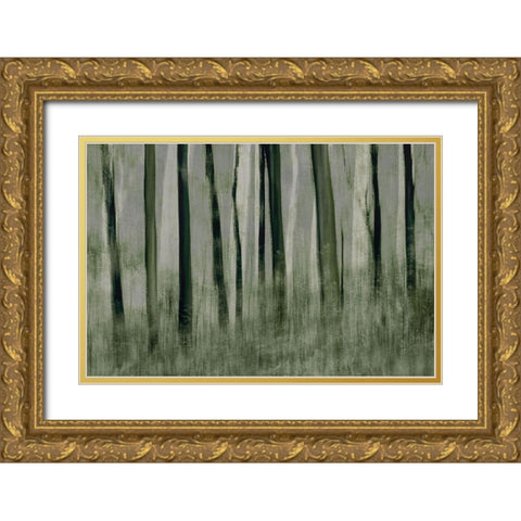 Trees In Motion Gold Ornate Wood Framed Art Print with Double Matting by Talen, Nel