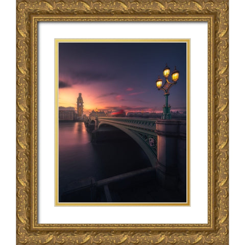 Mystical London Gold Ornate Wood Framed Art Print with Double Matting by George, David