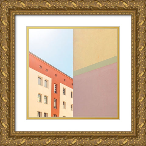 Houses Gold Ornate Wood Framed Art Print with Double Matting by Schulz-Dostal, Michael